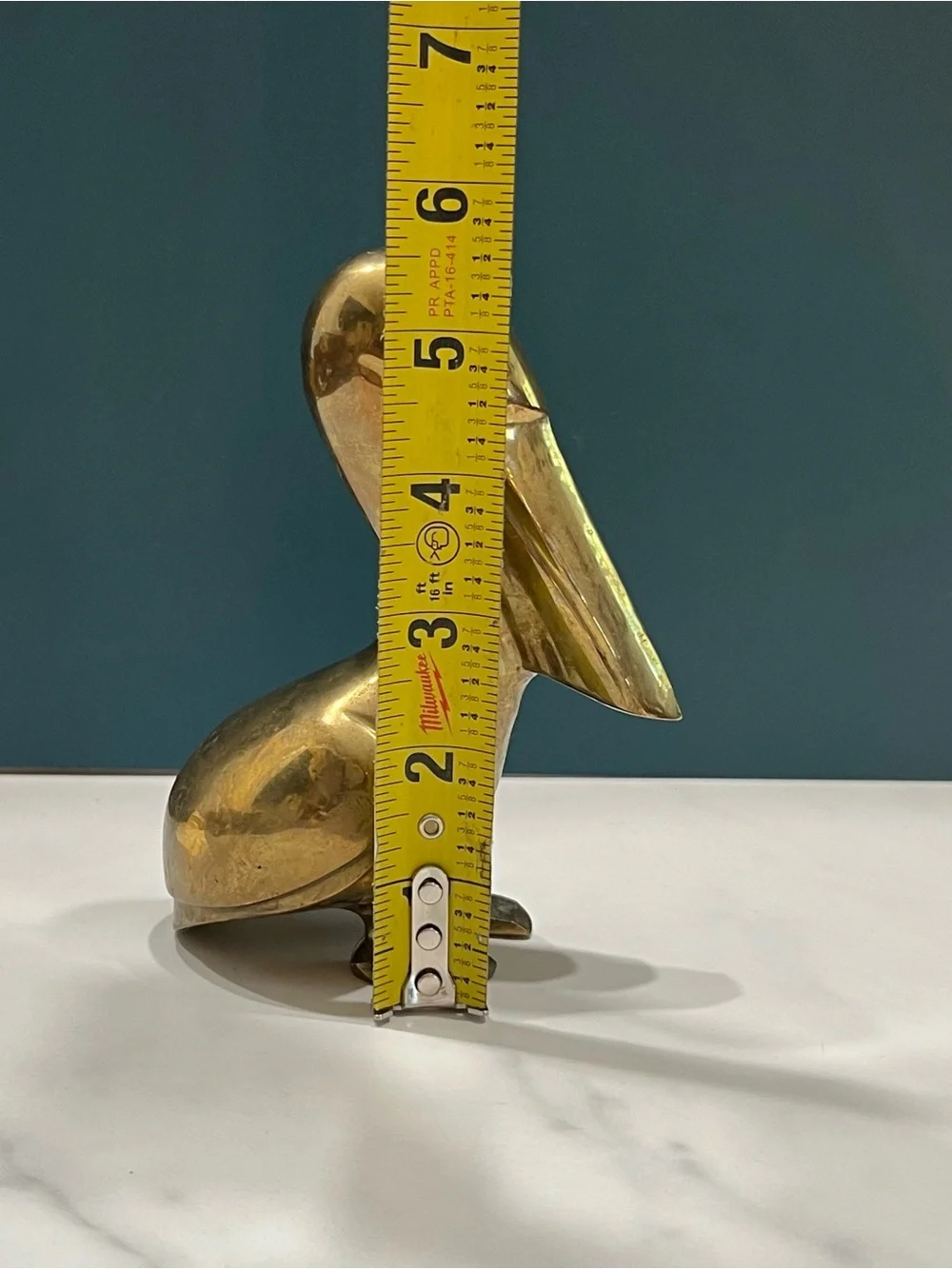 Vintage Brass Pelican Figurine Mid Century Modern Hollywood Regency Decor 6” - Picture 5 of 6